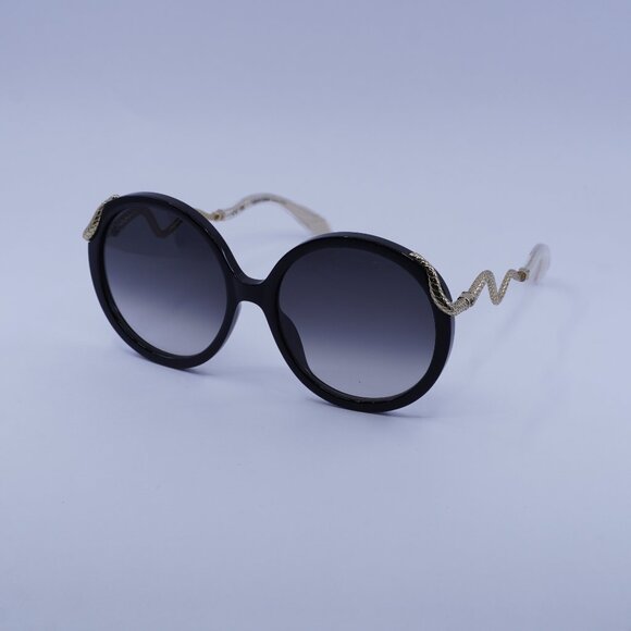 Roberto Cavalli SRC004M 0700 Sunglasses Shiny Black/Gold Round Frame - Picture 1 of 10